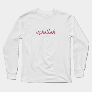 inshallah - maroon red Long Sleeve T-Shirt